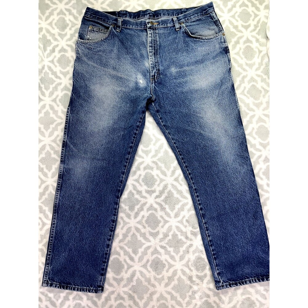 Wrangler Five Star Jeans Straight Leg RN130273 Blue Denim Regular Fit Mens 42x30